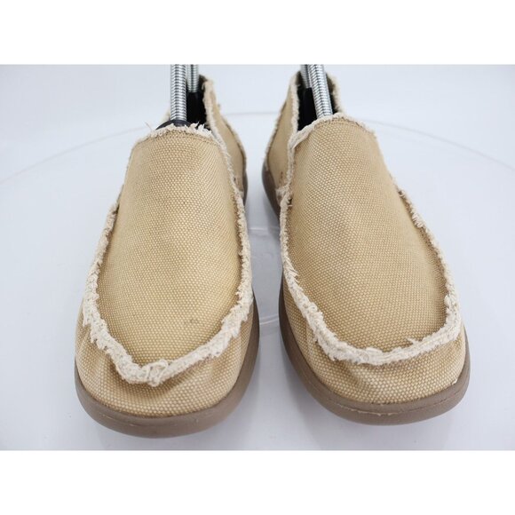 CROCS Men's Santa Cruz Loafer Size 8 Tan Canvas Slip On Shoe Casual Cushioned - Picture 3 of 9